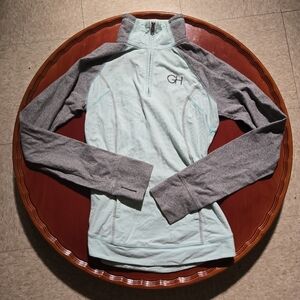 Gilly Hicks 3/4" Zip Sweatshirt Size Small Mint & Grey Women's Athletic Workout